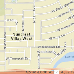 Suncrest Villas West Arizona Street Map