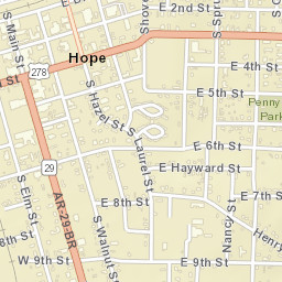 Hope Arkansas Street Map