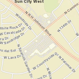 19029-19129 North R H Johnson Boulevard, Sun City West, AZ 85 Street Map