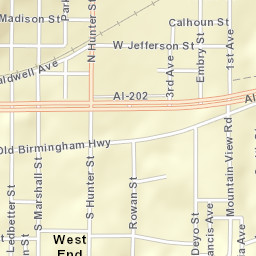 West End Anniston Alabama Street Map
