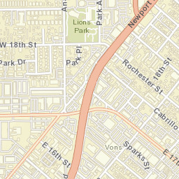 Costa Mesa, California Street Map