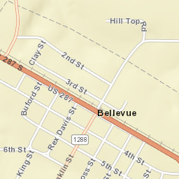 Hilltop Road, Bellevue, TX 76228 Street Map