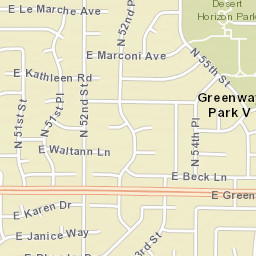 Greenway Park V Arizona Street Map