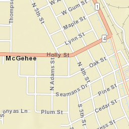 McGehee Arkansas Street Map