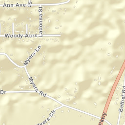 Woody Acres Alabama Street Map