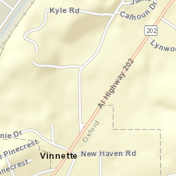Vinnette Alabama Street Map