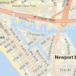 Newport Beach California Street Map