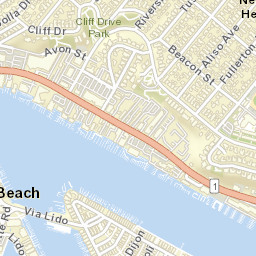 Newport Heights California Street Map