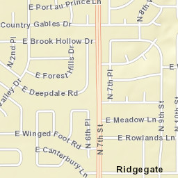 Ridgegate Arizona Street Map