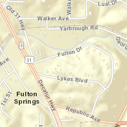 Fulton Springs Alabama Street Map