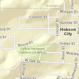 Hobson City Alabama Street Map
