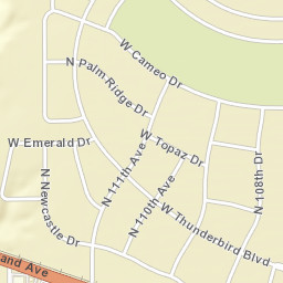 14201 North Thunderbird Boulevard, Sun City Street Map