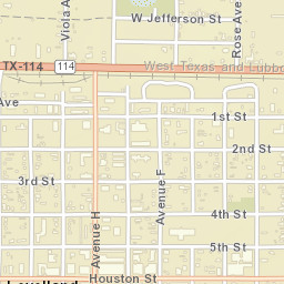 801-899 Texas 114 Business Levelland TX Street Map