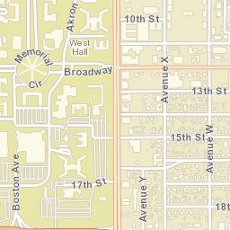 Memorial Circle Texas Tech University Lubbock TX Street Map