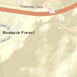Roebuck Forest Alabama Street Map