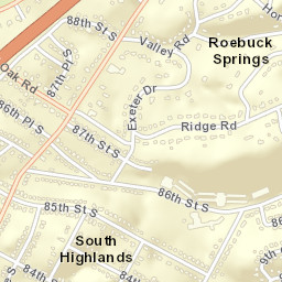 South Highlands Alabama Street Map