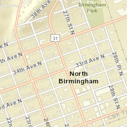 North Birmingham Alabama Street Map
