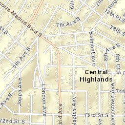 Central Highlands Alabama Street Map