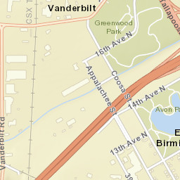 East Birmingham Alabama Street Map