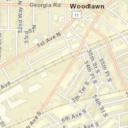 Woodlawn Alabama Street Map