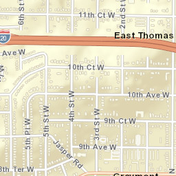 East Thomas Alabama Street Map