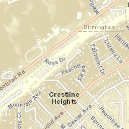 Crestline Heights Alabama Street Map