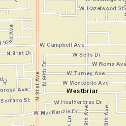 Westbriar Arizona Street Map