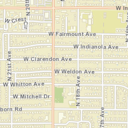 1616 West Indianola Avenue, Phoenix, AZ Street Map