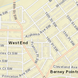 1655 Waco Avenue Southwest, Birmingham Street Map