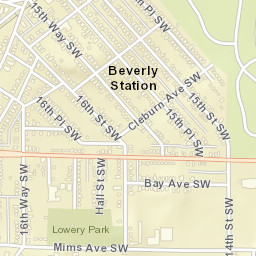 Beverly Station Alabama Street Map