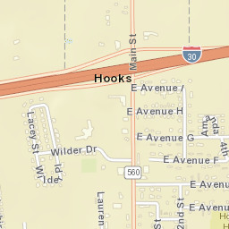 Interstate 30, Hooks, TX 75561, USA Street Map