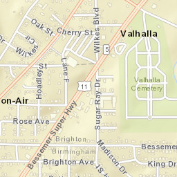 Valhalla Alabama Street Map