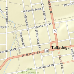 1-57 West Battle Street, Talladega, AL Street Map