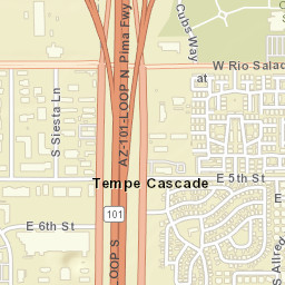 Tempe Cascade Arizona Street Map
