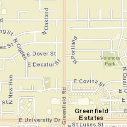 Greenfield Estates Arizona Street Map