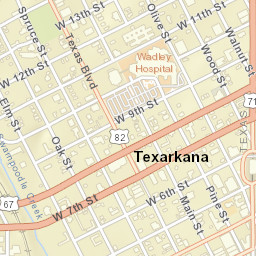 1001-1099 Elm St, Texarkana, TX 75501 Street Map
