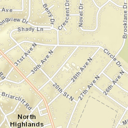 North Highlands Alabama Street Map