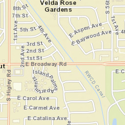 Velda Rose Gardens Arizona Street Map