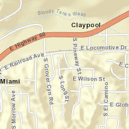 Claypool Arizona Street Map