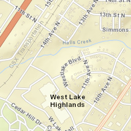 West Lake Highlands Alabama Street Map