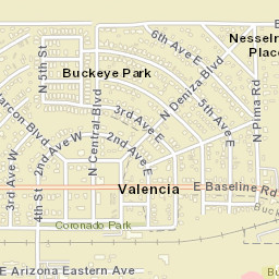 Valencia Arizona Street Map