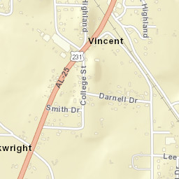 Vincent Alabama Street Map