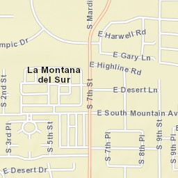 La Montana del Sur Arizona Street Map