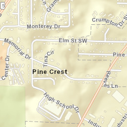 Pine Crest Alabama Street Map