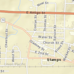 Stamps Arkansas Street Map