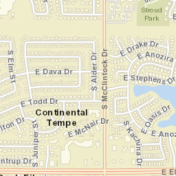 Continental Tempe Arizona Street Map