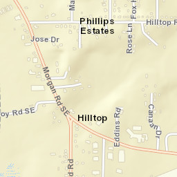Hilltop Alabama Street Map