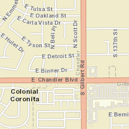 Colonial Coronita Arizona Street Map
