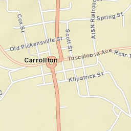 Carrollton Alabama Street Map