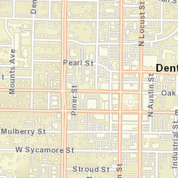 NB Locust @ Oak, Denton, TX 76201, USA Street Map